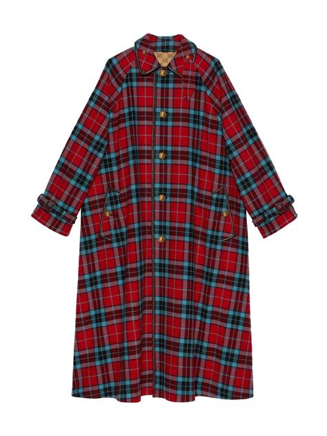 Reversible GG tartan coat 